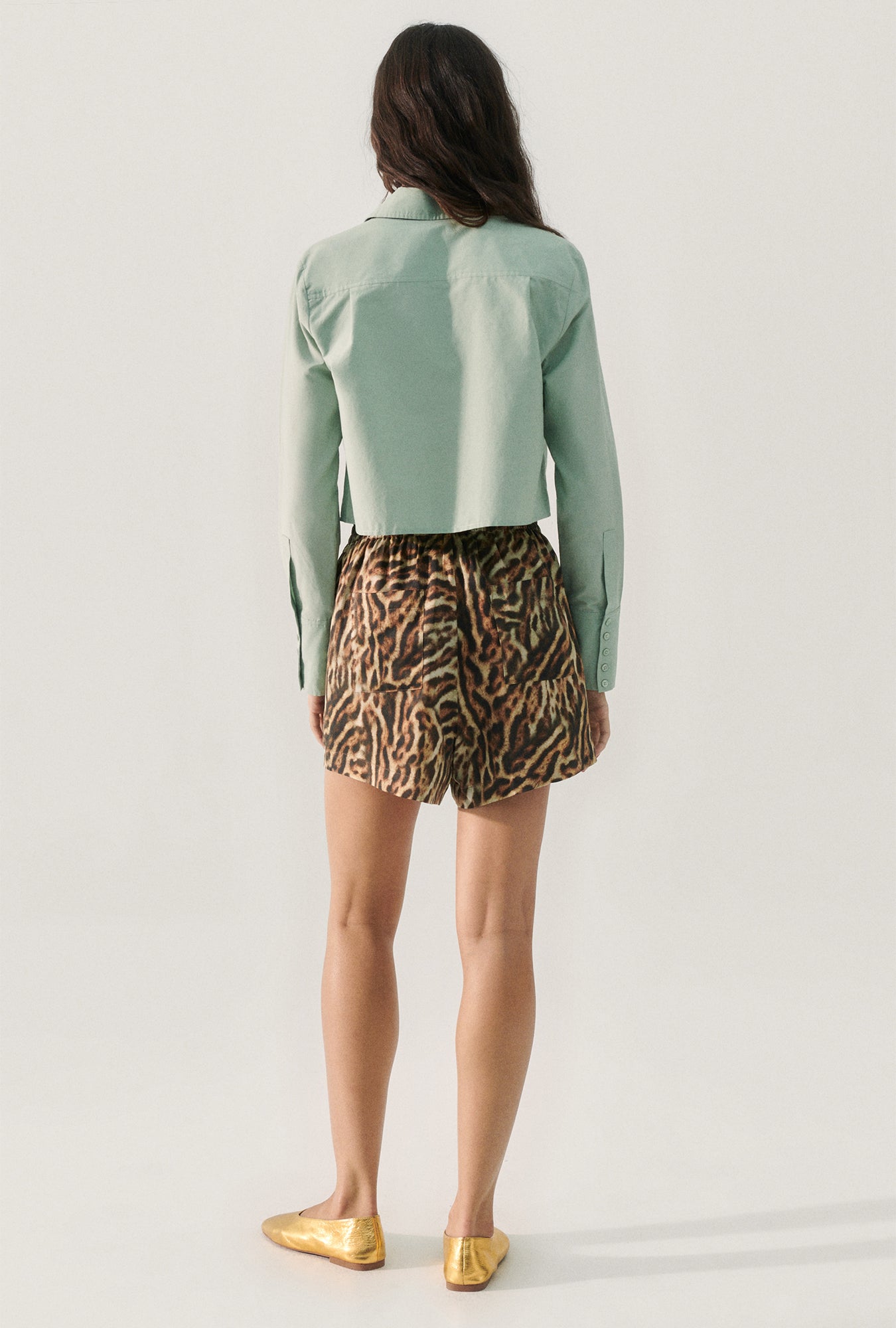 Silk Laundry - Slouch Shorts / Leopard