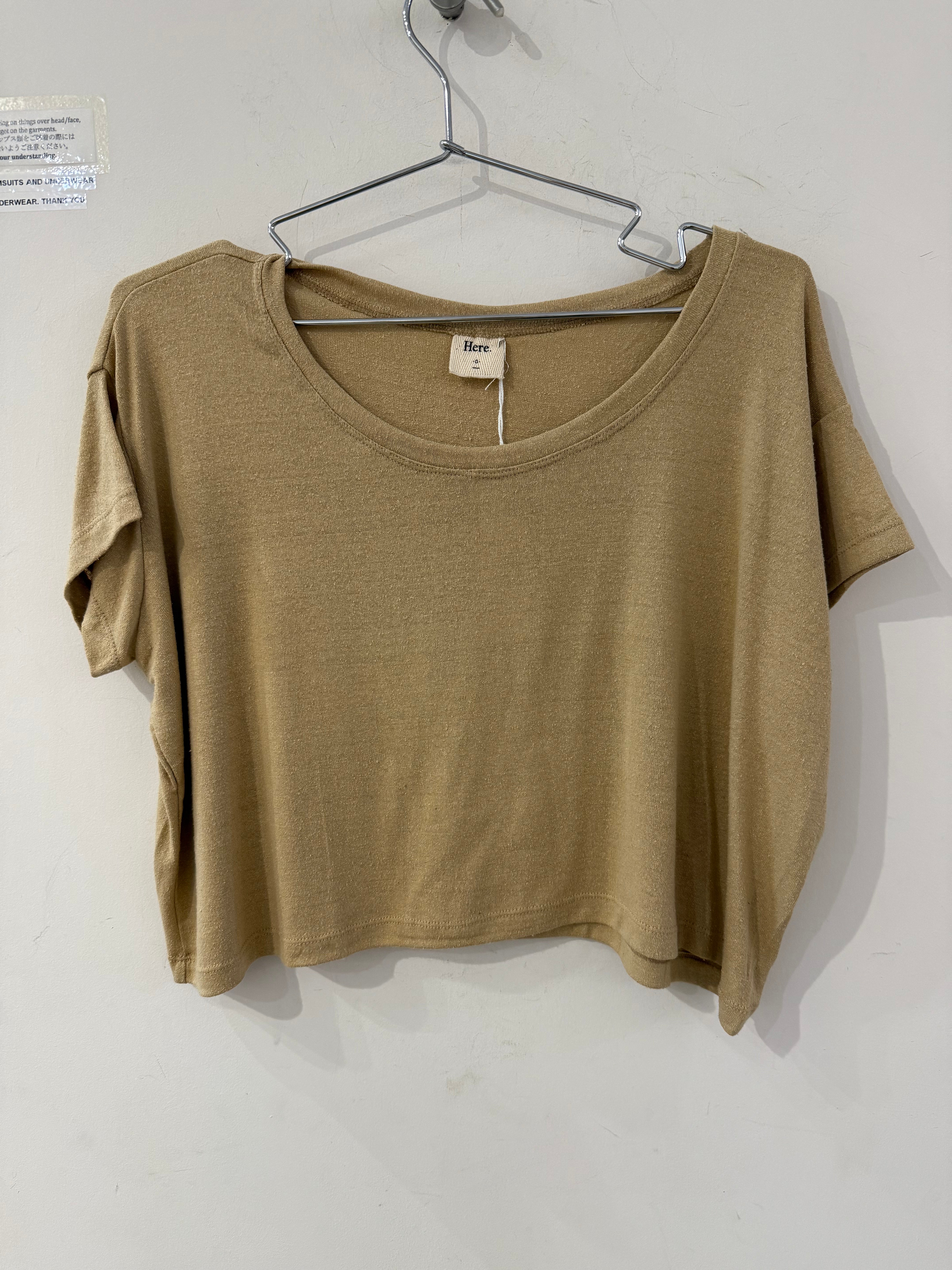 Here. - Raw Silk Crop Tee