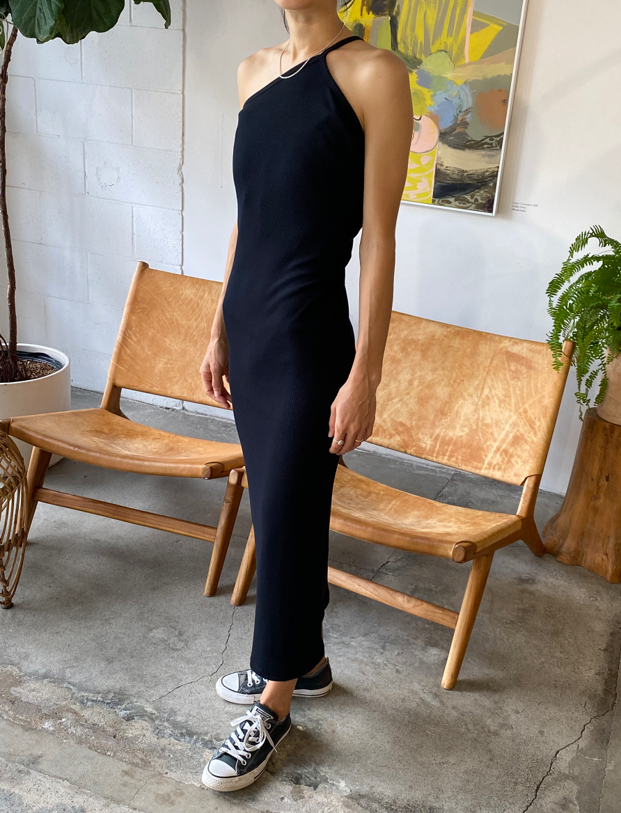 Here. - One Shoulder Rib Dress