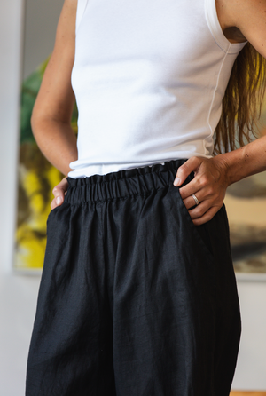 Here. - Linen Wide Pants