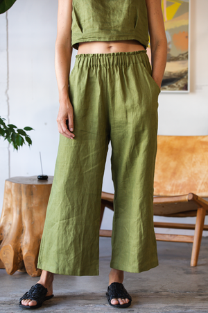 Here. - Linen Wide Pants