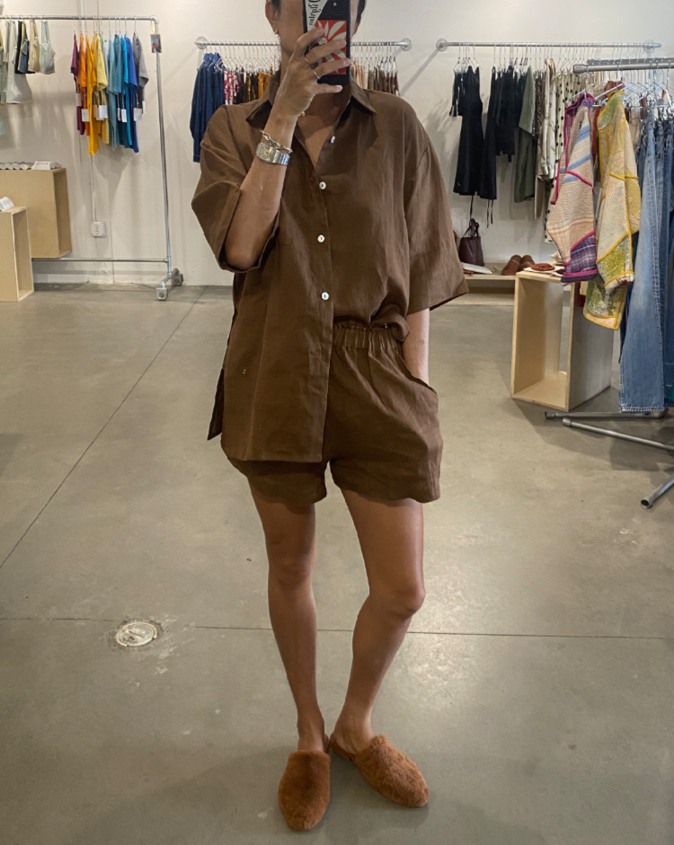 Here. - Linen Boyfriend Shirt