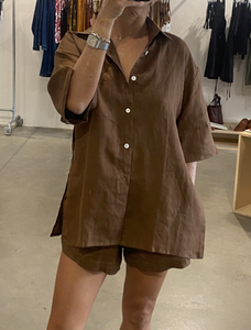 Here. - Linen Boyfriend Shirt