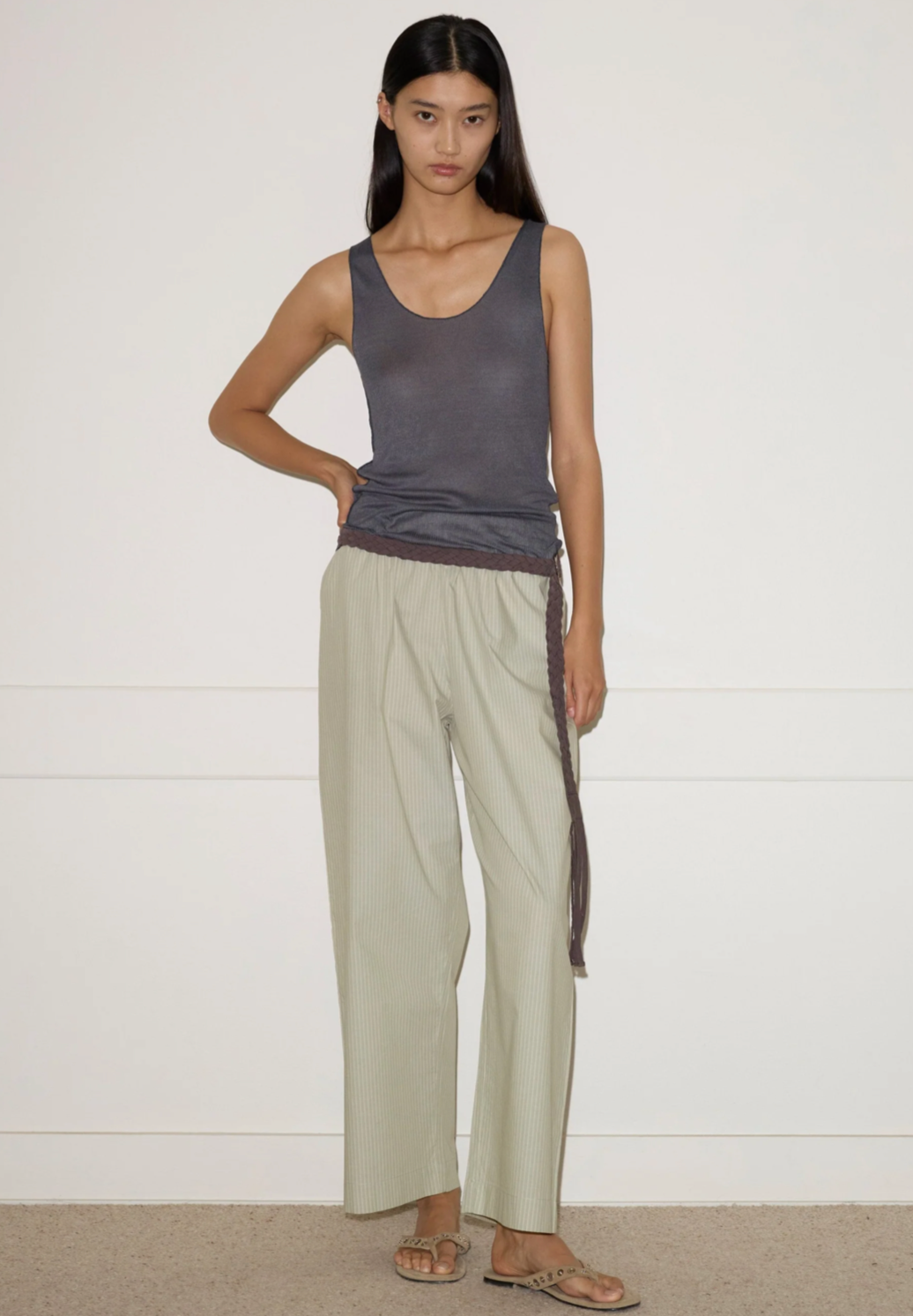 Deiji Studios - Ease Trouser / Pistachio Stripe