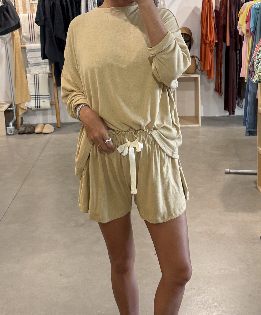 Here. - Raw Silk Lounge Shorts