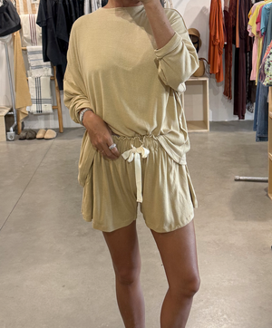 Here. - Raw Silk Lounge Shorts