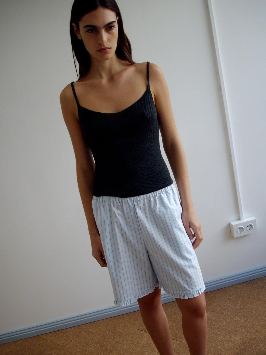 Deiji Studios - Flounce Short/ Mineral Stripe