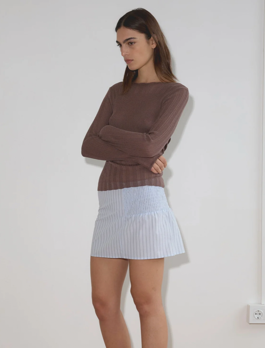 Deiji Studios - Shirring Skirt / Mineral Stripe