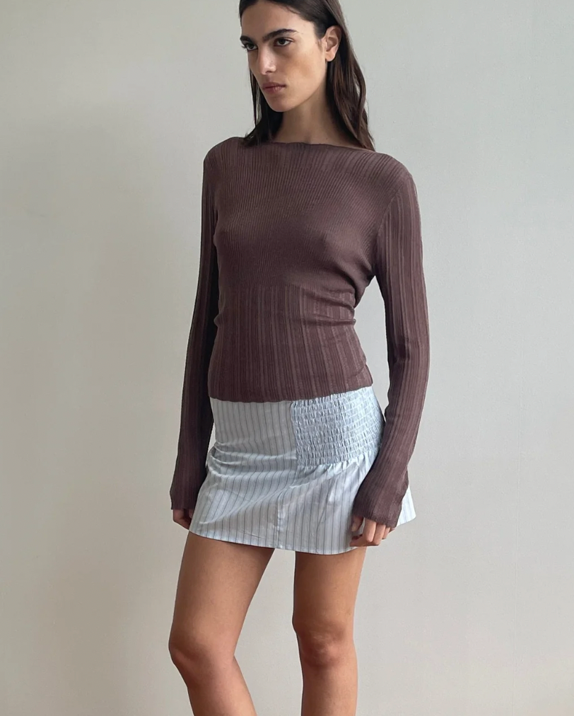 Deiji Studios - Shirring Skirt / Mineral Stripe