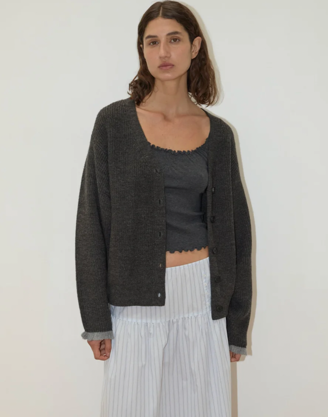 Deiji Studios - Flounce Cardigan / Charcoal