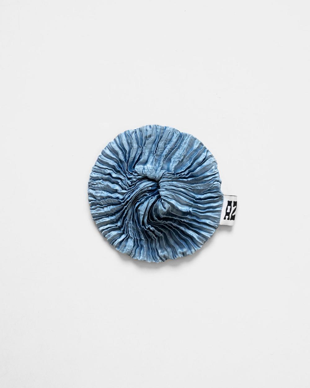 Azur - Plisse Satin Silk Scrunchies